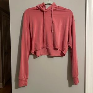 Pink Fashion Nova cropped hoodie thin material NWOT
